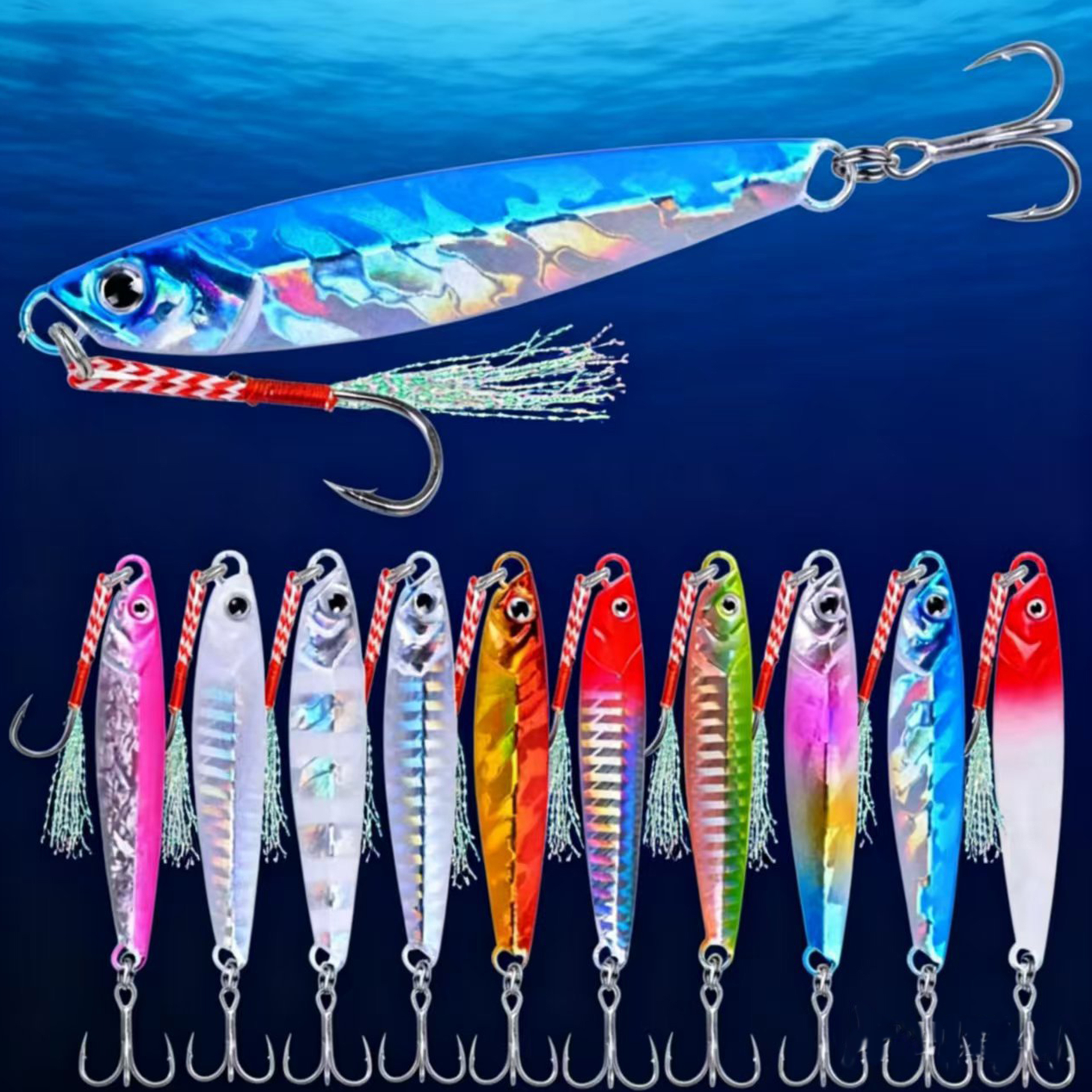 Jig Head Lure - 10pcs Metal Jig 7g 10g 14g