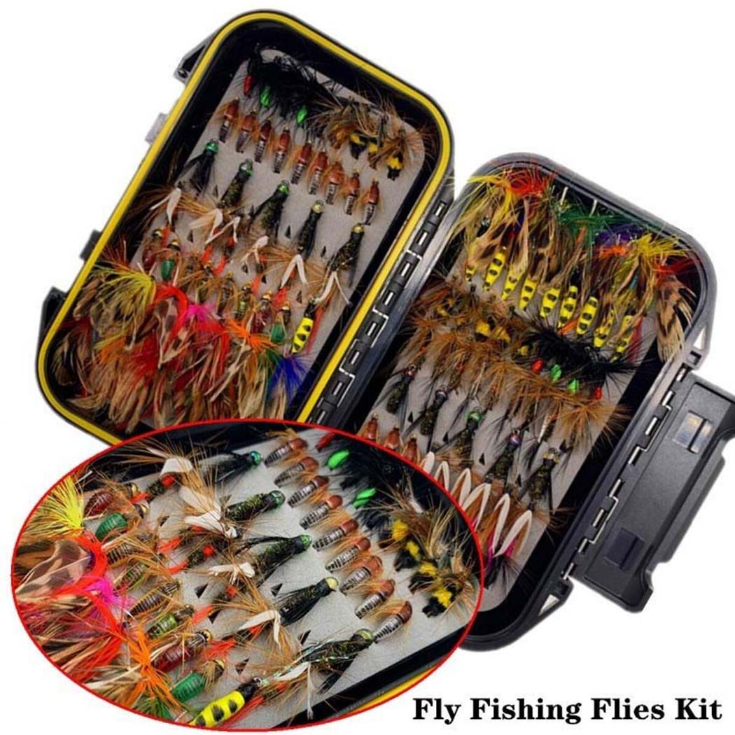 Fishing Equipment Clearance - 24/40/84/114pcs with Dry/Wet Flies Fly Fishing