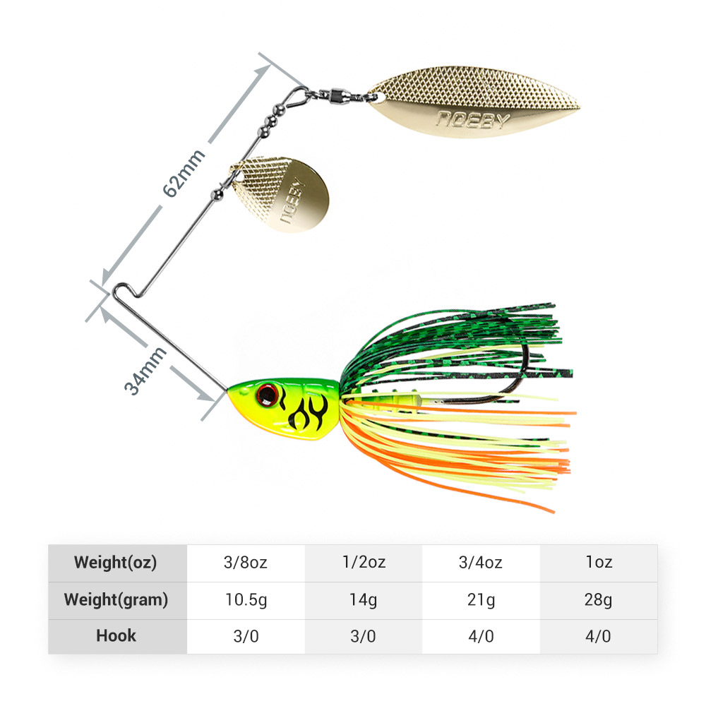 Noeby Spinnerbait 10.5g 14g 21 - Jig Head Lure avaliação e preço