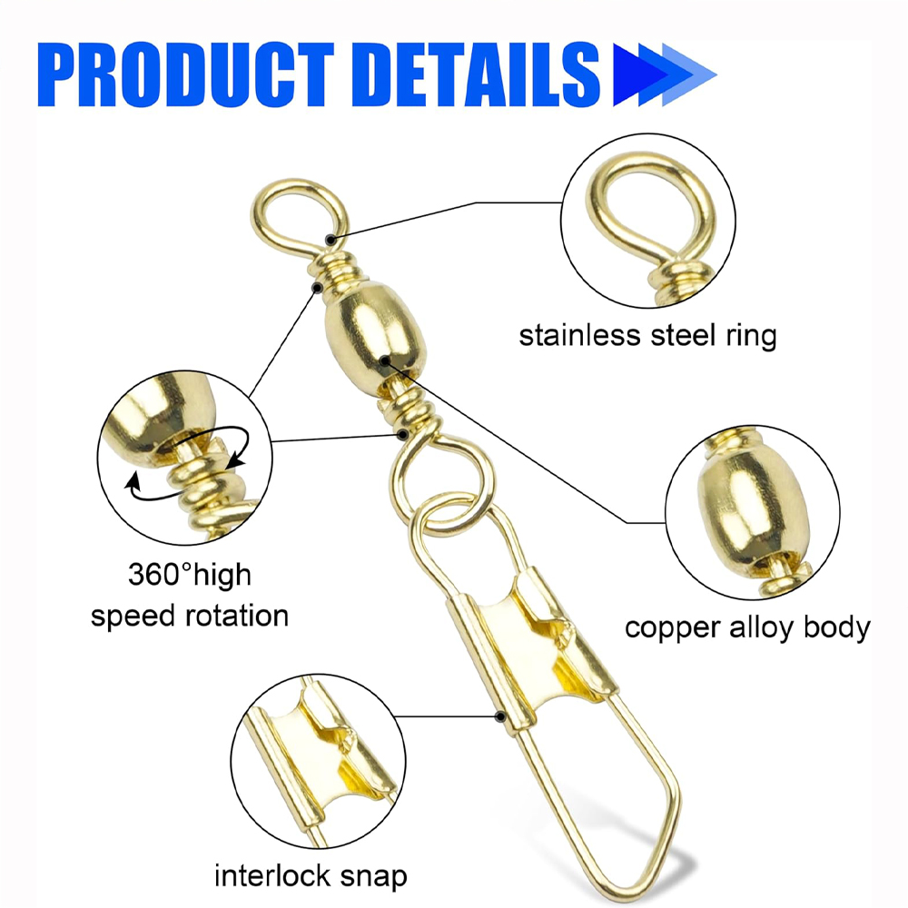 50Pcs Gold Fishing Barrel Swiv - Fishing Equipment Shop avaliação e preço