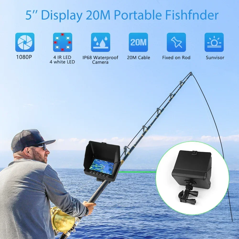 Fish Finder 5.0 Inch LCD Displ - Underwater Fishing Camera avaliação e preço