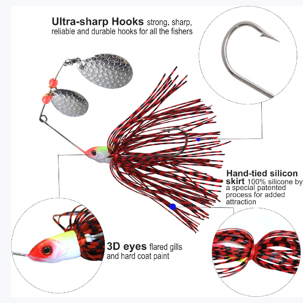 6pcs Spinnerbait Fishing Lures - Fishing Equipment Shop avaliação e preço