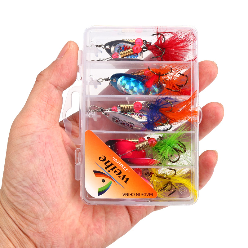 WEIHE 10pcs Feathered Spoon Lu - Fishing Equipment Clearance avaliação e preço