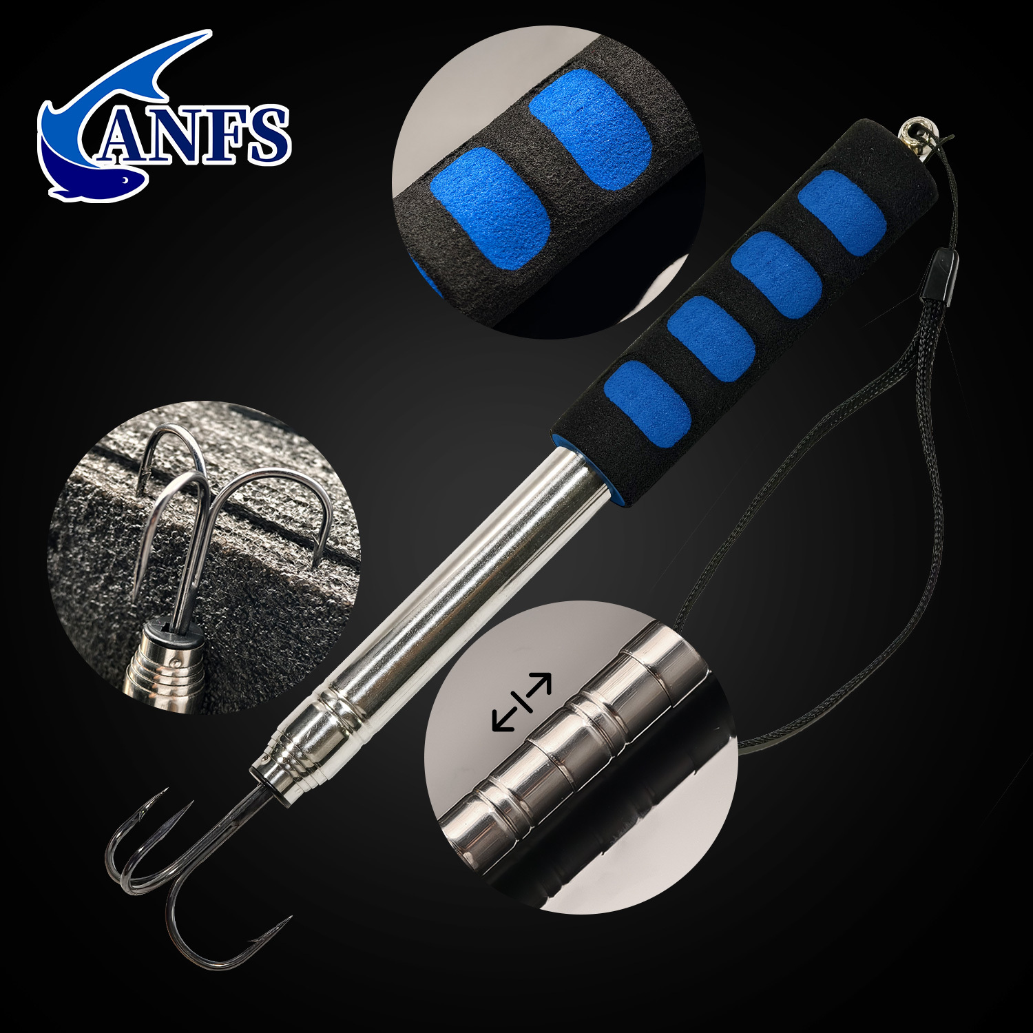 ANFS 1pcTelescopic Fishing Gaf - Saltwater Fishing Hook avaliação e preço