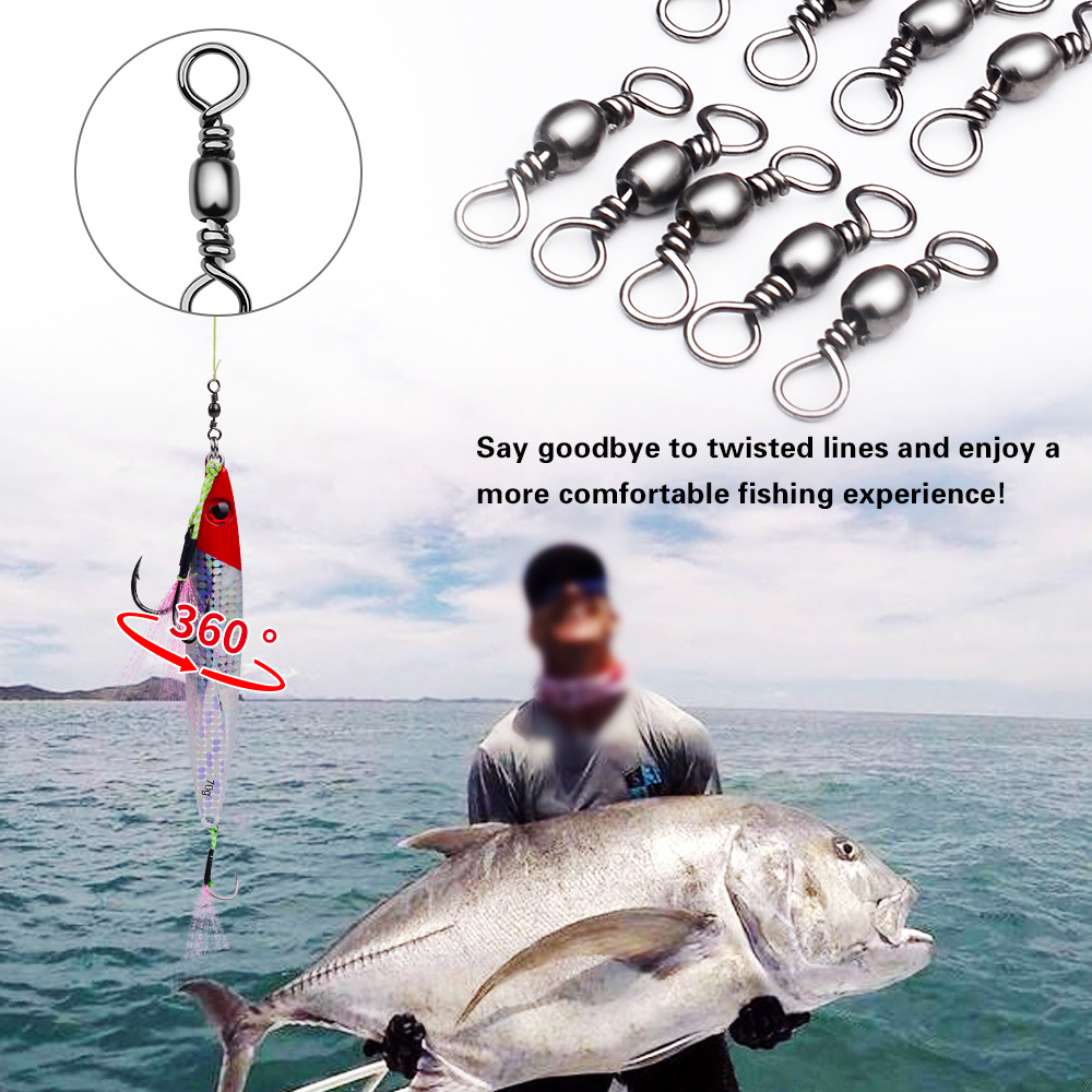 100Pcs Fishing Swivels Connect - Saltwater Fishing Hook avaliação e preço