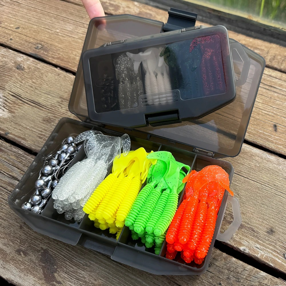 50PCS Silicone Soft Lure T Tai - Fishing Equipment Clearance avaliação e preço
