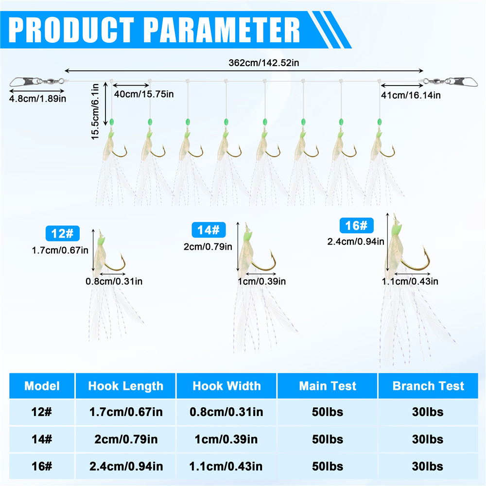 24Pcs=3Packs  8 in 1 Feather F - Fishing Equipment Shop avaliação e preço