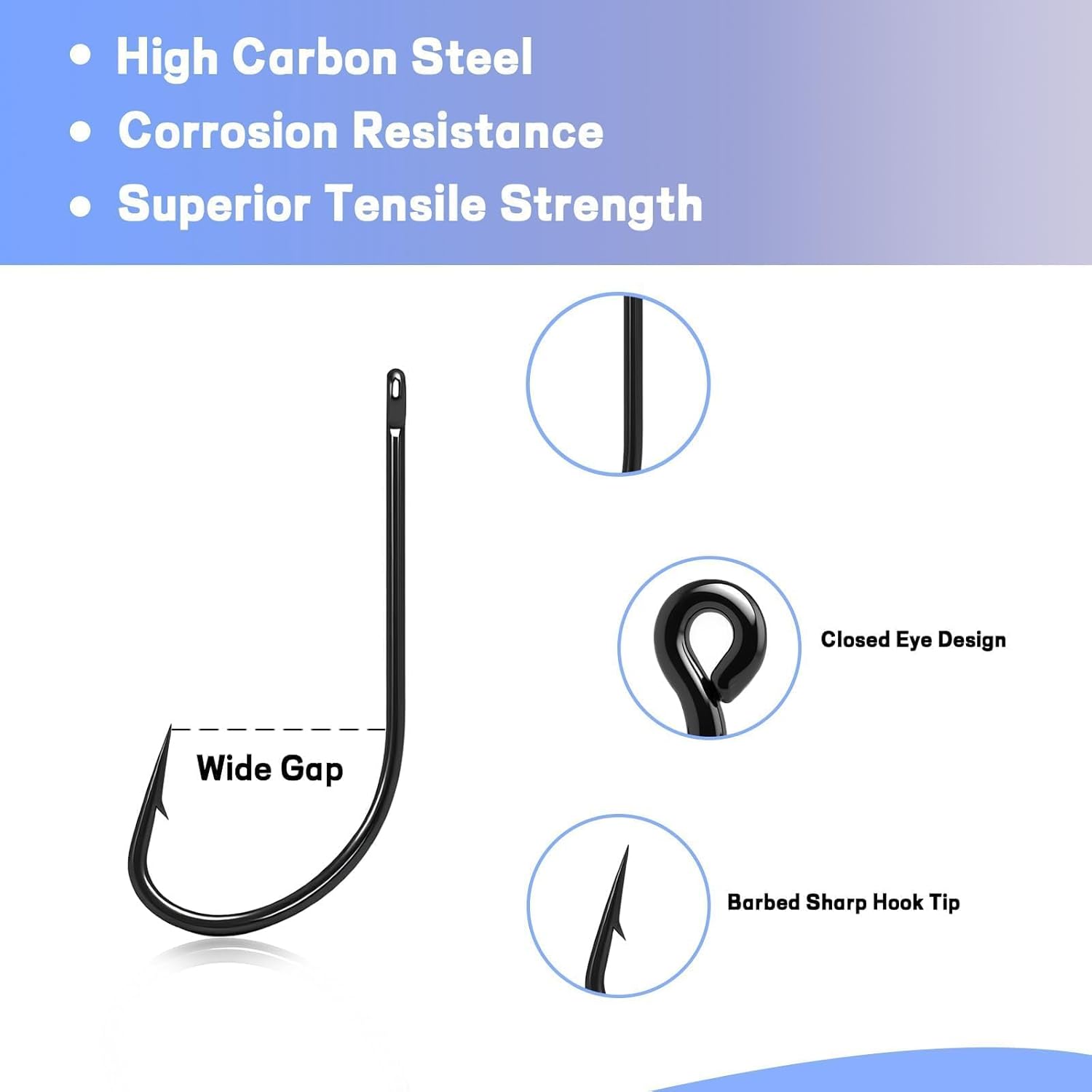 50Pcs High Carbon Steel Fishin - Saltwater Fishing Hook avaliação e preço