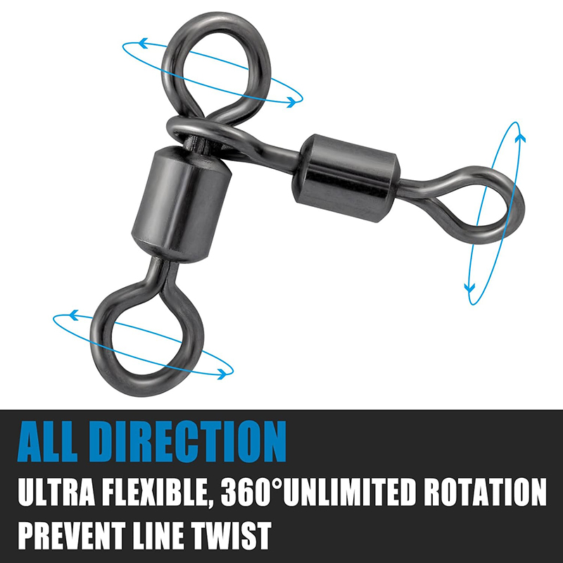 PRO BEROS 50Pcs 3 Way Swivels  - Saltwater Fishing Hook avaliação e preço