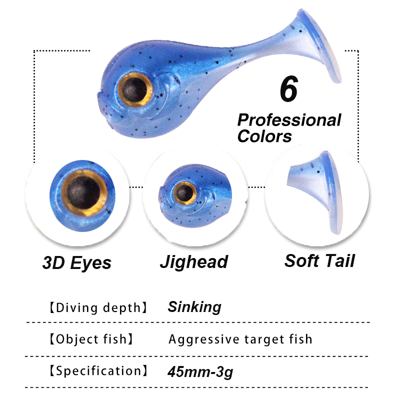YUCONG 6PCS Jighead Soft Baits - Jig Head Lure avaliação e preço