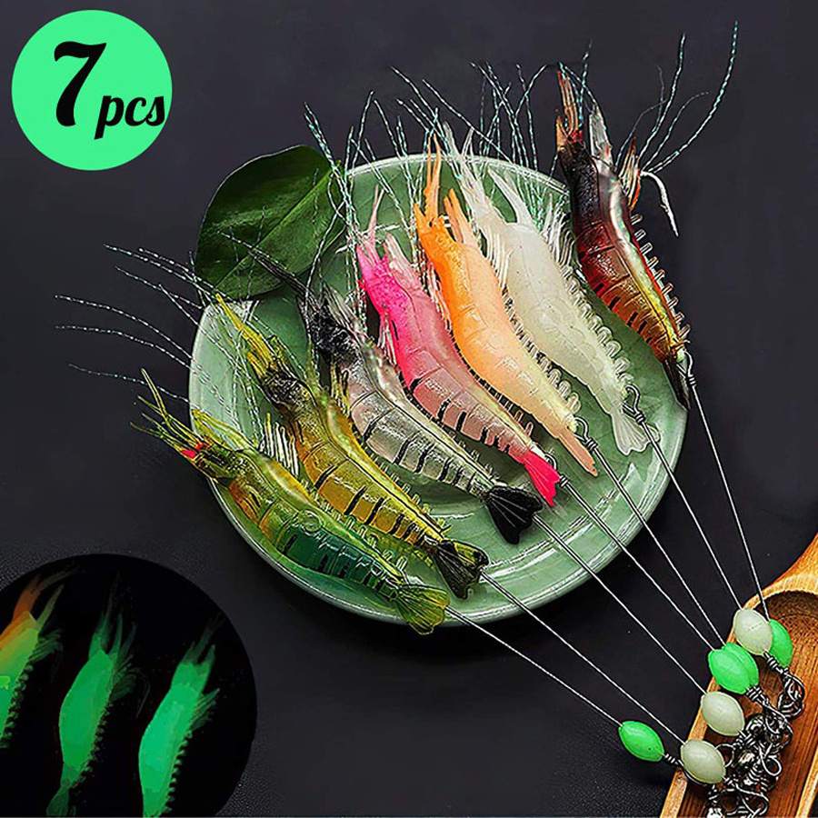 3pcs/7pcs Shrimp Lures Fishing - Fishing Equipment Clearance avaliação e preço