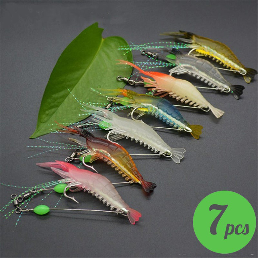 3pcs/7pcs Shrimp Lures Fishing - Fishing Equipment Clearance avaliação e preço