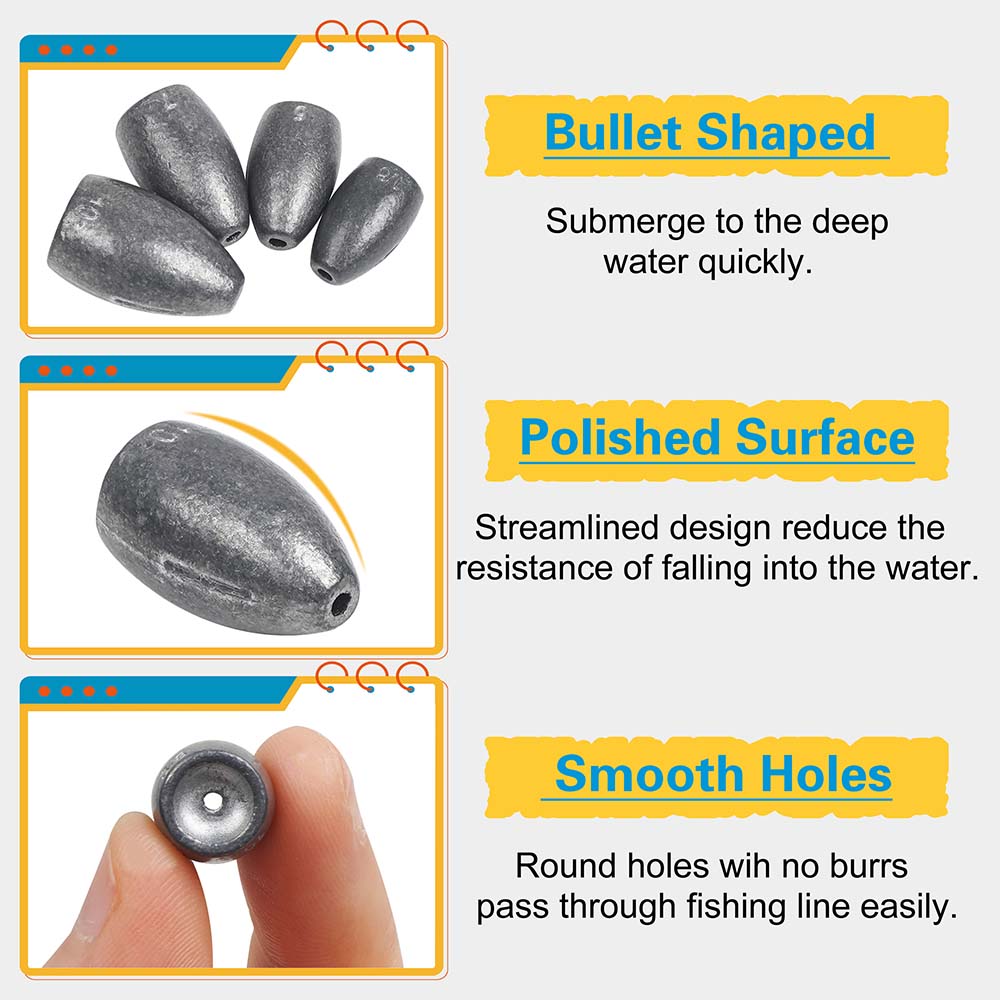 Bullet Fishing Sinkers Weights - Fishing Equipment Shop avaliação e preço