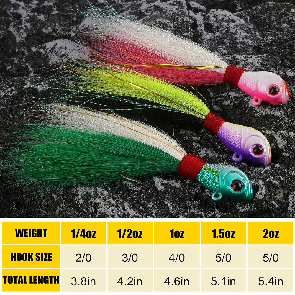 3pcs Bucktail Jigs Saltwater F - Fishing Equipment Shop avaliação e preço