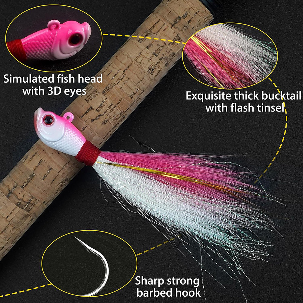 3pcs Bucktail Jigs Saltwater F - Fishing Equipment Shop avaliação e preço