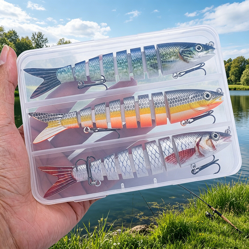3pcs 8 Segment Fishing Lure Mu - Fishing Equipment Clearance avaliação e preço