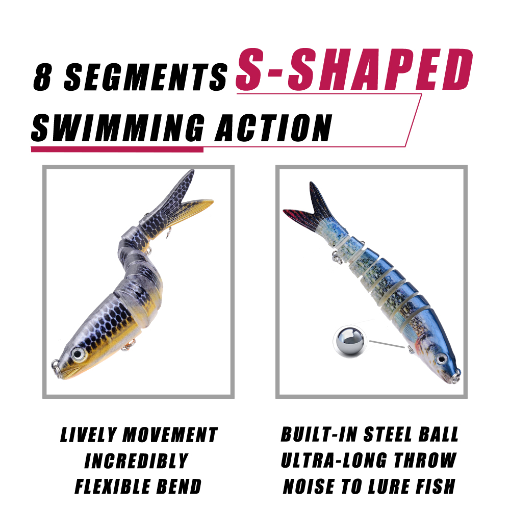 3pcs 8 Segment Fishing Lure Mu - Fishing Equipment Clearance avaliação e preço