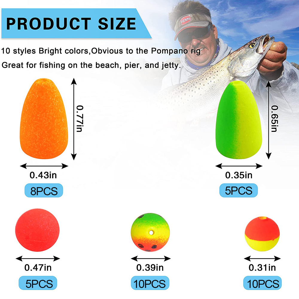138Pcs Pompano Rigs Floats Bea - Fishing Equipment Shop avaliação e preço