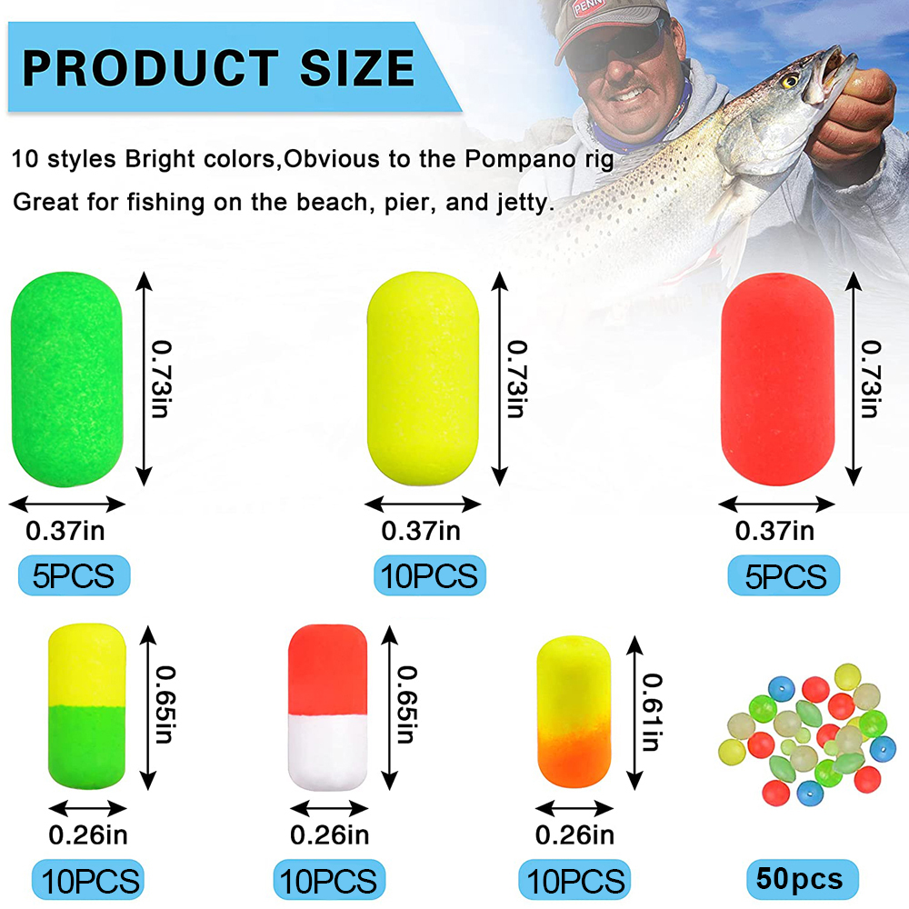 138Pcs Pompano Rigs Floats Bea - Fishing Equipment Shop avaliação e preço