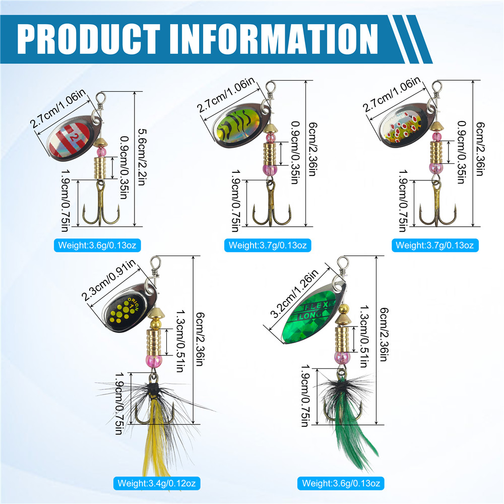 5/10/16Pcs Spinner Fishing Lur - Fishing Equipment Clearance avaliação e preço