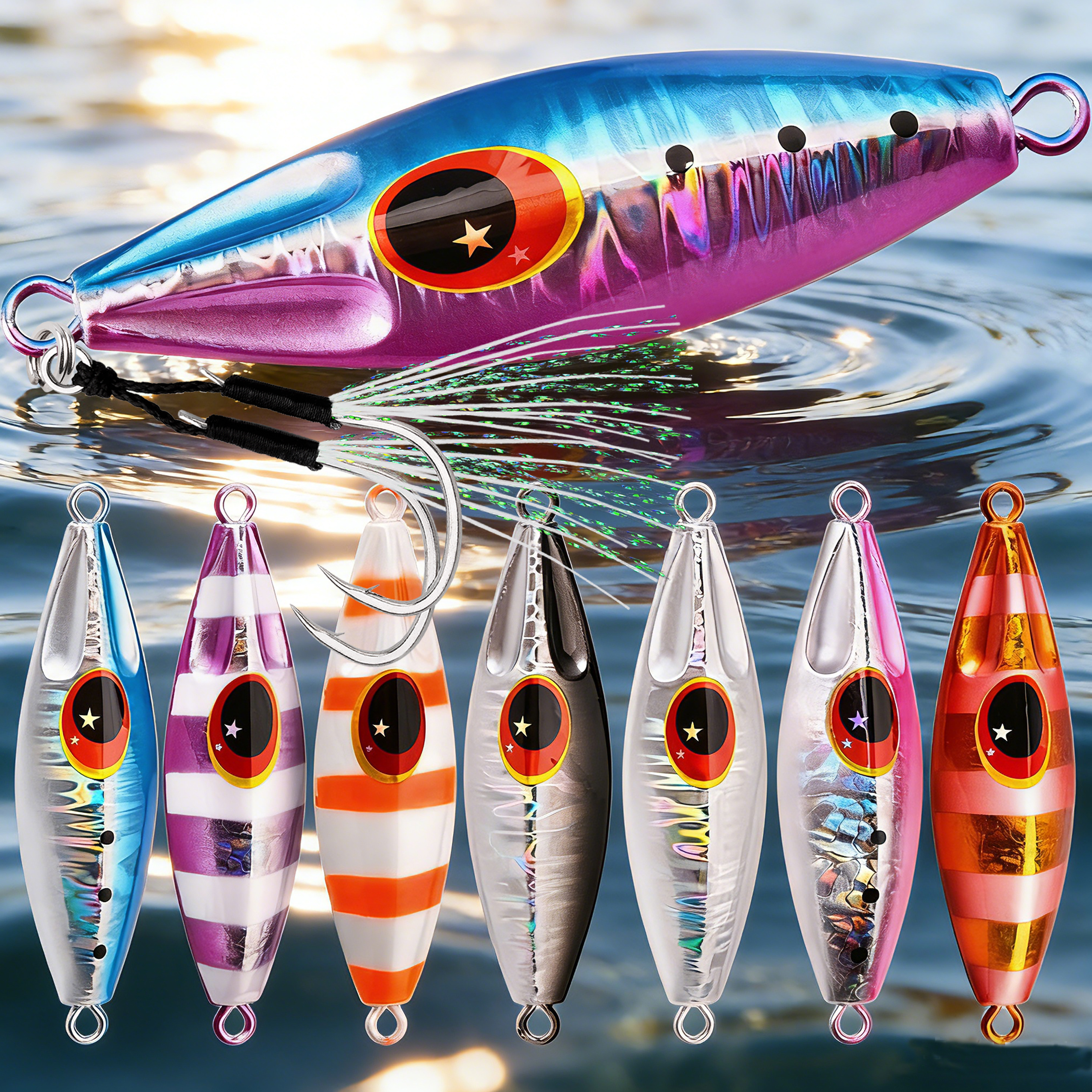 8pcs/lot Metal Jig Fishing Lur - Jig Head Lure avaliação e preço